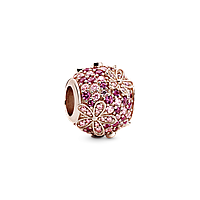 Серебряный шарм Пандора    "Сверкающие розовые маргаритки" 788797C01