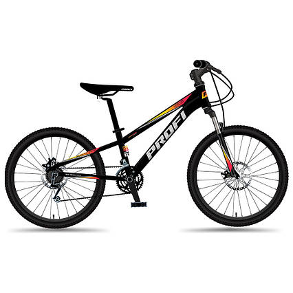 Велосипед гірський двоколісний на алюмінієвій рамі 11" Profi MTB2401 24 дюймів Чорний