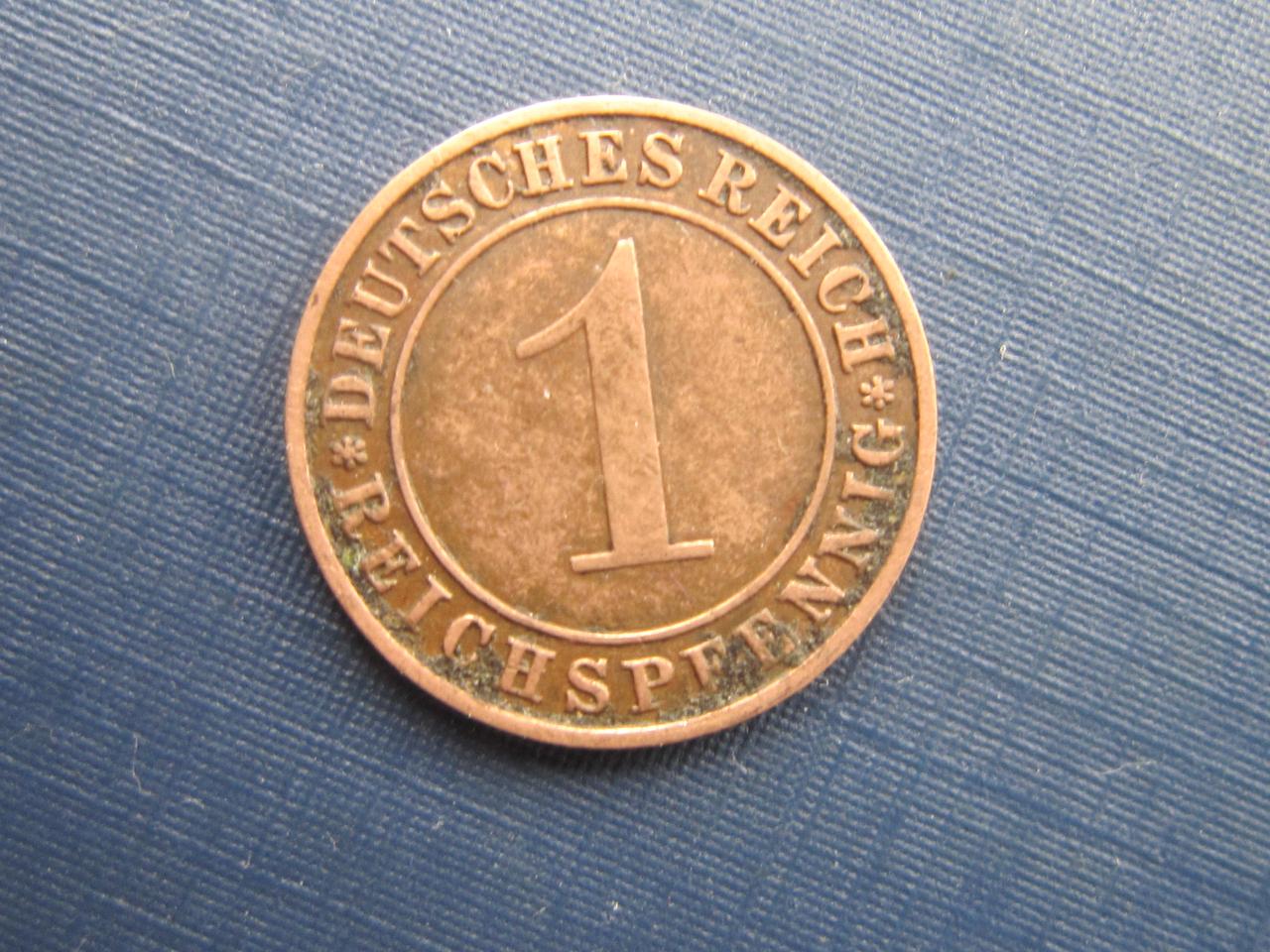 Монета 1 пфенниг Германия 1935 F рейх - фото 1 - id-p932674302
