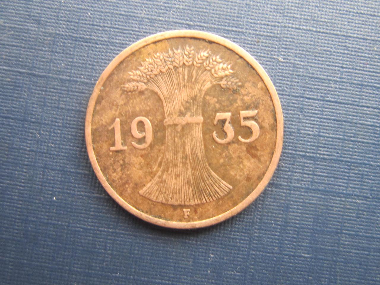 Монета 1 пфенниг Германия 1935 F рейх - фото 2 - id-p932674302