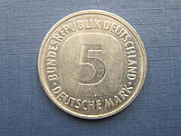 Монета 5 марок Германия ФРГ 1982 F Штутгарт