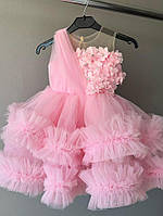 Нарядна сукня на дівчинку рожева зріст 116-122, 122-128