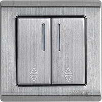 Вимикач двоклавішний з LED підсвічуванням прохідний серія "GRAND" ТМ "MARSHEL"