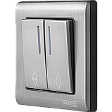 Вимикач двоклавішний з LED підсвічуванням прохідний серія "GRAND" ТМ "MARSHEL", фото 2