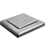 Вимикач двоклавішний з LED підсвічуванням прохідний серія "GRAND" ТМ "MARSHEL", фото 3