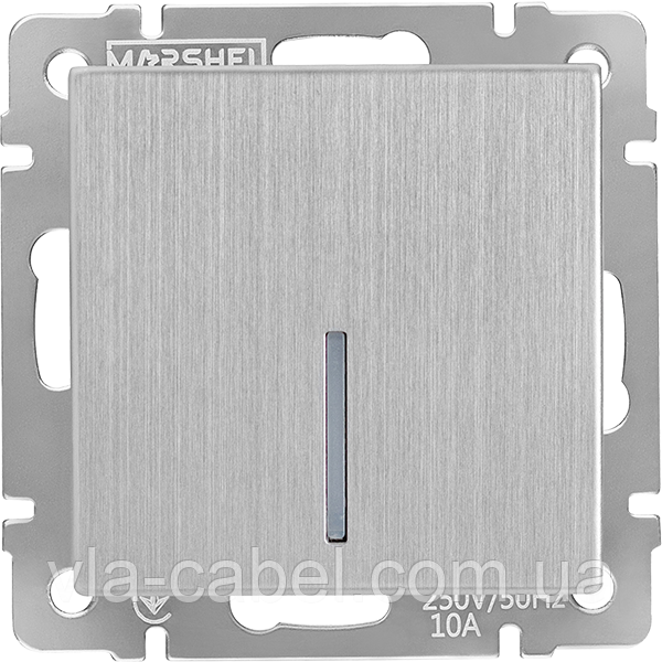Механізм одноклавішного вимикача з LED підсвічуванням серія "GRAND" ТМ "MARSHEL", фото 1