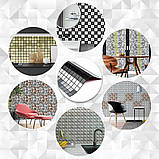 Самоклеюча алюмінієва плитка 300х300х3мм Срібна із чорним мозаїка SW-00001825, фото 5