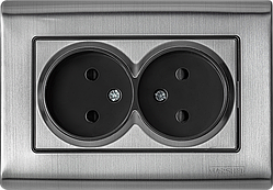 Розетка двомісна зі шторками серія "GRAND" ТМ "MARSHEL"