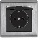 Розетка одномісна з заземленням бризгозахищена серія "GRAND" ТМ "MARSHEL", фото 2