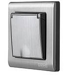 Розетка одномісна з заземленням бризгозахищена серія "GRAND" ТМ "MARSHEL", фото 3