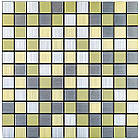 Самоклеюча алюмінієва плитка срібна із золотом шахівниця 300х300х3мм SW-00001827 (D)