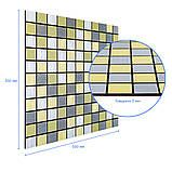 Самоклеюча алюмінієва плитка 300х300х3мм Срібна із золотом шахівниця SW-00001827, фото 3