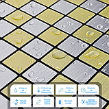 Самоклеюча алюмінієва плитка 300х300х3мм Срібна із золотом шахівниця SW-00001827, фото 4