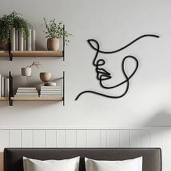 Дерев'яна картина на стіну в спальню, декор для кімнати "Обличчя Жінки", стиль лофт 25x20 см
