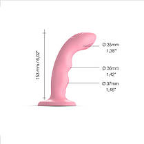 Насадка для страпону з подвійною точковою пульсацією Strap-On-Me TAPPING DILDO WAVE — CORAL PINK, фото 3