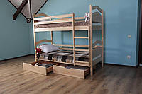 Деревянная двухъярусная кровать Винни Пух 80х200
