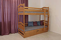 Деревянная двухъярусная кровать Винни Пух с подъемным механизмом 80х200