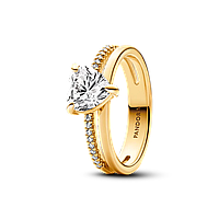 Серебряное кольцо Pandora Сердце с двумя оборотами 163100C01 52