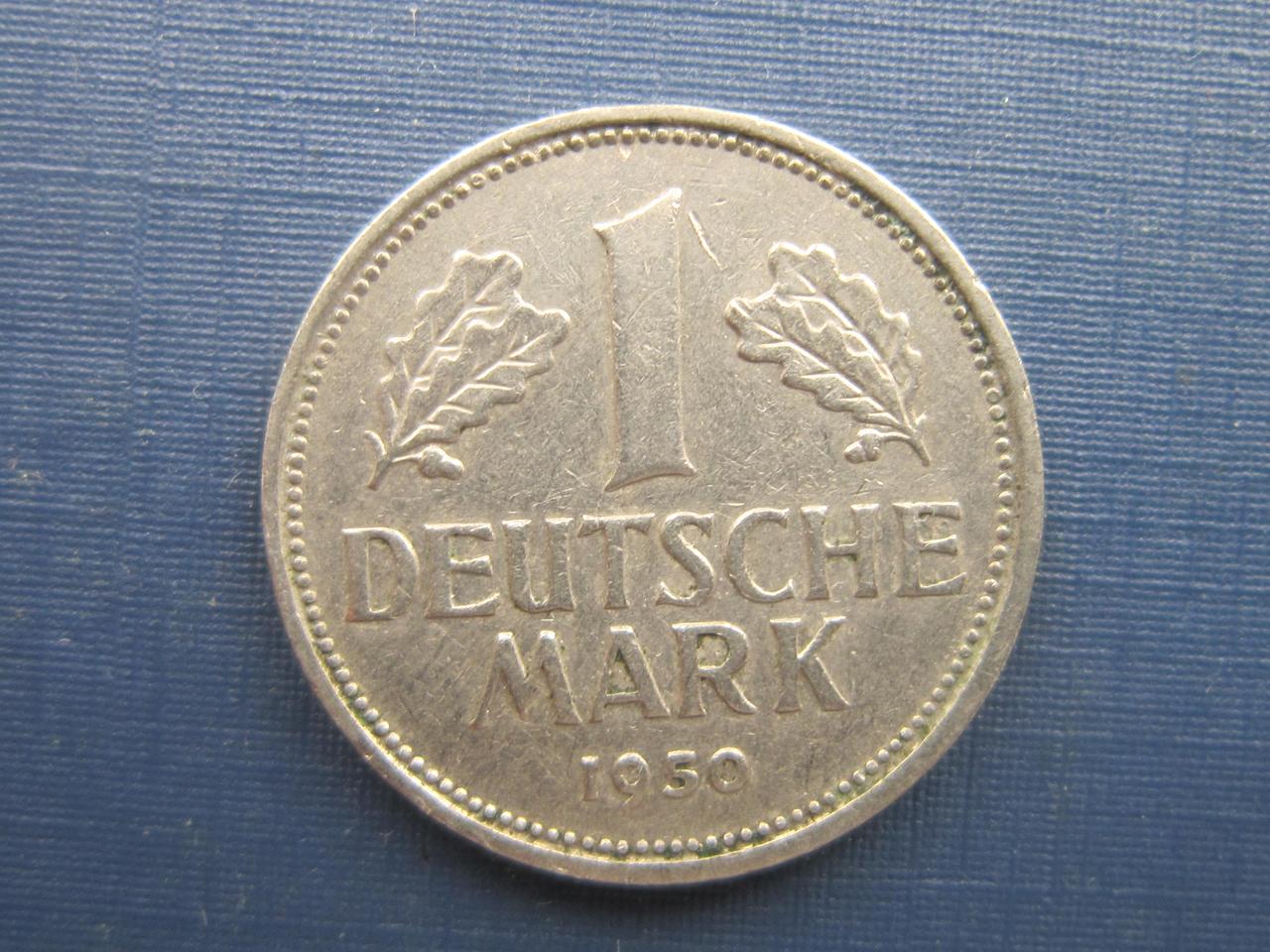 Монета 1 марка Германия ФРГ 1950 J - фото 1 - id-p2164327100