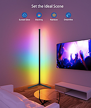 Торшер з RGB підсвічуванням кімнати розміром 120 см, кутова LED лампа з можливістю керування по Bluetooth, фото 4