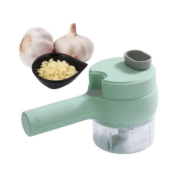 Подрібнювач механічний для овочів з насадками 4в1 Food Chopper Зелений GT 53, фото 1