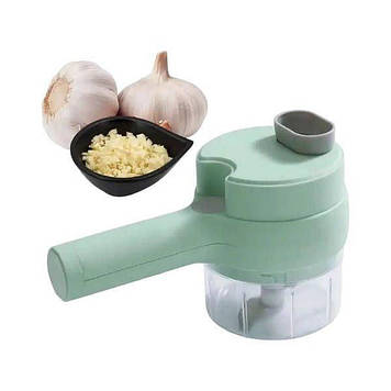 Подрібнювач механічний для овочів з насадками 4в1 Food Chopper Зелений GT 53