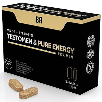 Підсилювач потенції для чоловіків Testomen Pure Energy, 20 капсул, фото 1