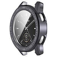 Защитный чехол c пленкой для смарт часов Xiaomi Watch S3 темно-серый
