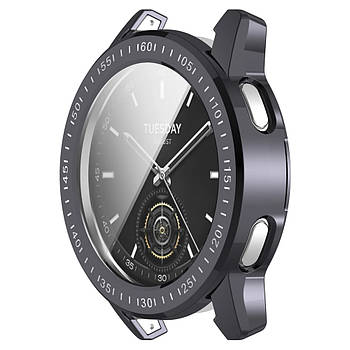 Захисний чохол для смарт годинника Xiaomi Watch S3 з плівкою темно-сірий