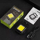 😎Ліхтар-брелок акумуляторний з карабіном та магнітом, металевий, 4 режими LED Type-C 500mAh, фото 5