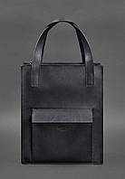 Кожаная женская сумка шоппер Бэтси с карманом синяя Краст BlankNote SC, код: 8132423