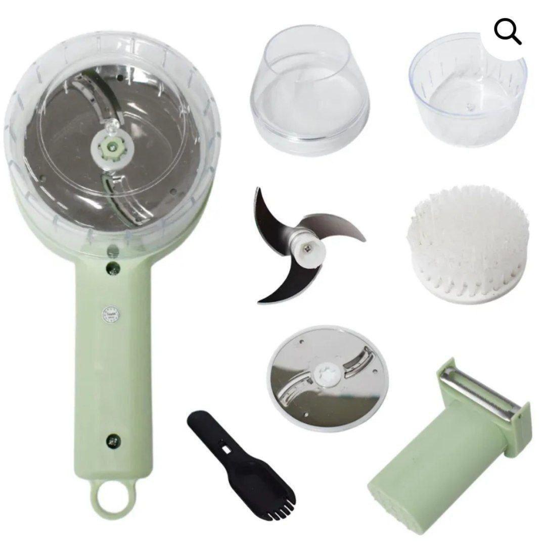 Багатофункціональний ручний електричний подрібнювач для овочів 4 в 1 А777-251, фото 1