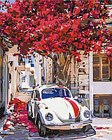 Картина по номерам BrushMe Авто на цветущей улицы 40х50см BS52310 IN, код: 8264790