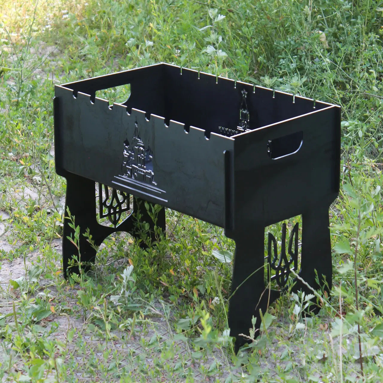 Мангал на 8 шт розбірний з індивідуальним гравіюванням - у подарунок. Подарунковий мангал, фото 1