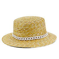 Шляпа ОБОДОК-ЦЕПЬ белая солома натуральный SumWin 56-58 ET, код: 7598299