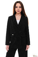Пиджак черный в полоску для девочки (146 см.) Suzie