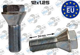 Болт колісний M12х1,25х24 конус цинк ключ 17 низька головка