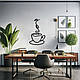 Сучасна картина на кухню, декоративне панно з дерева "Ароматна Кава", стиль мінімалізм 25x15 см, фото 6