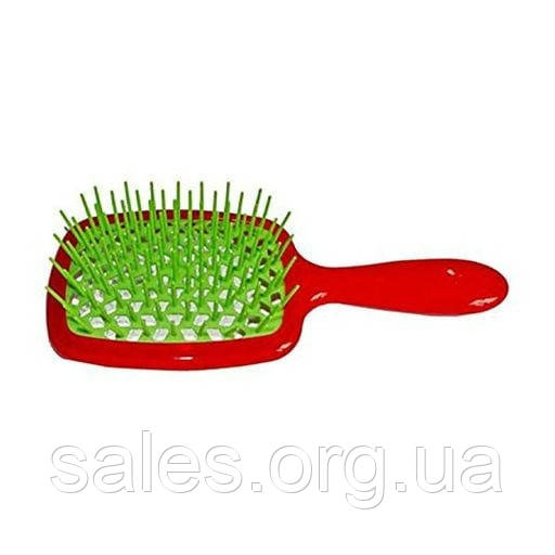 Гребінець для волосся Janeke Superbrush червоний із зеленим SC, код: 8290243