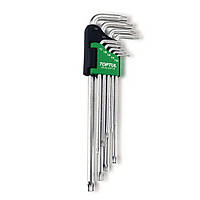 Г-образные ключи TORX TOPTUL T10-T50 9ед. супердлинные с отверстием GAAL0915 FS, код: 6452371