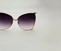 Солнцезащитные очки женские, стильные очки в крупной золотой оправе бабочка с градиентом