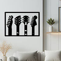 Современная картина на стену в спальню, декор для комнаты "Твои Гитары", минималистичный стиль 95x65 см