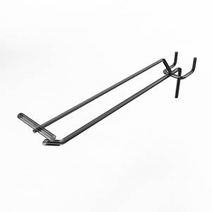 Гачок одинарний на перфорацію з цінникотримачем 150 мм D4, чорний