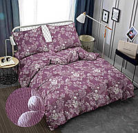 Комплект постельного белья Жатка Сиреневый с цветами Полуторный размер 150х220