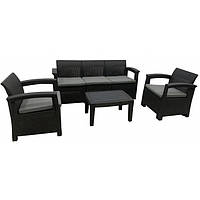 Комплект уличной садовой мебели 5-местный Bonro B-18035 черно-серый - MegaLavka