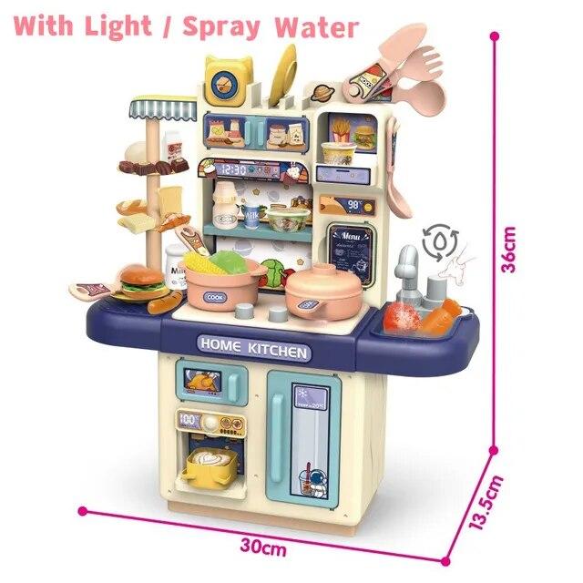 Игровая кухня + 34 шт. набор игрушек работающий кран и варочная поверхность. Игра для развития, комплект игр - фото 7 - id-p2164437022