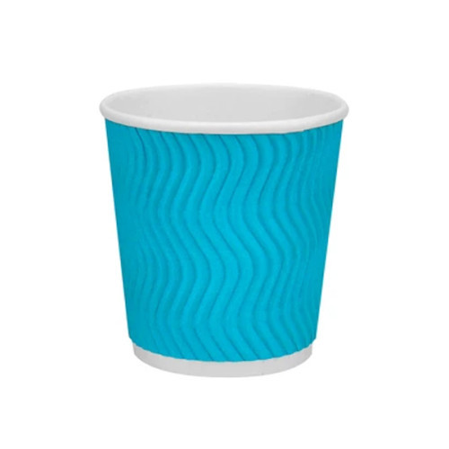 Стакан гофрований (волна) бірюза 175 мл (20 шт)