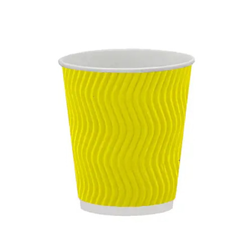 Стакан гофрований (волна) жовтий 175 мл (20 шт)