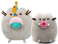 Набор мягких игрушек ST Pusheen cat с кексом 21х25 см и пончиком 18х15 см Серый (vol-9987) ET, код: 7697309