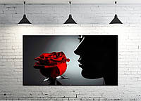 Картина на холсте ProfART S50100-l245 100 х 50 см Девушка с розой (hub_nMeP44547) IN, код: 1225556